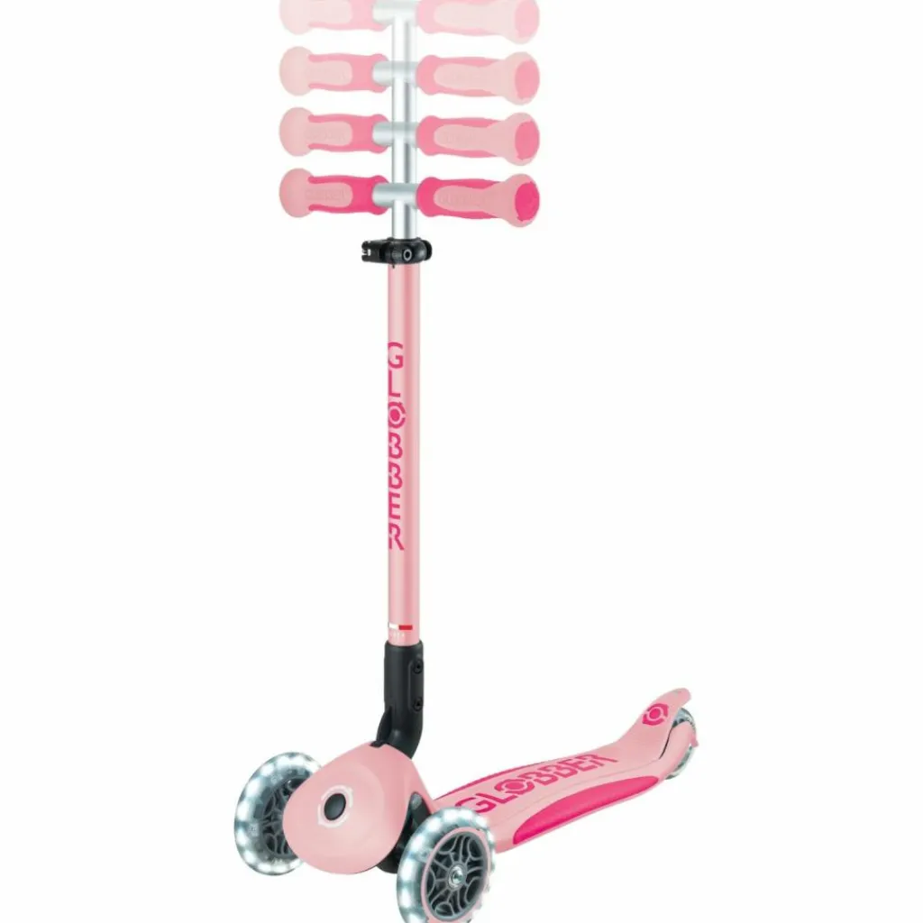 Trottinette Go up Deluxe Lights Pastel Rose Porteur Évolutif En Trottinette