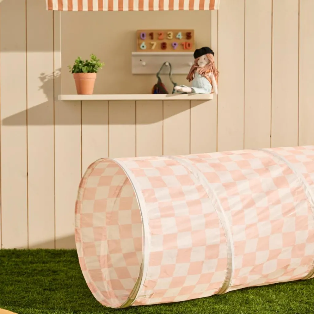 Outlet Tunnel de jeu Abricot à carreaux Parcours De Motricité